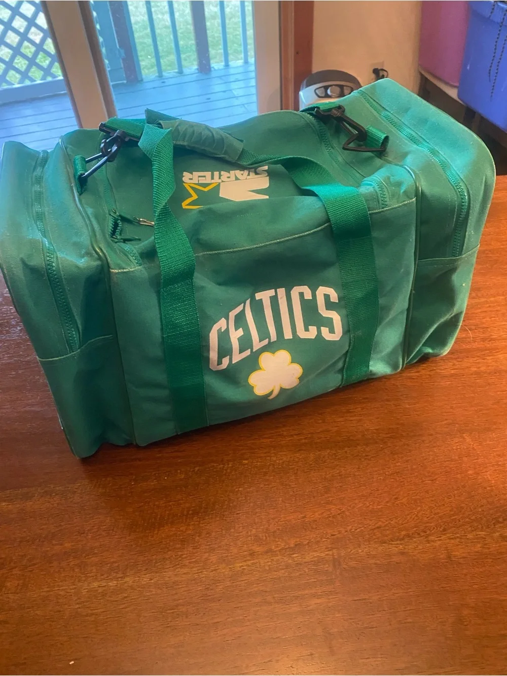 Vintage 80s Starter Boston Celtics NBA green Duffle Gym Travel Bag